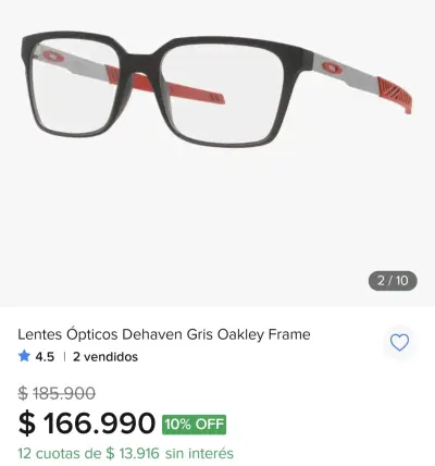 Lentes ópticos Oakley Dehaven gris y rojo - miniatura 1