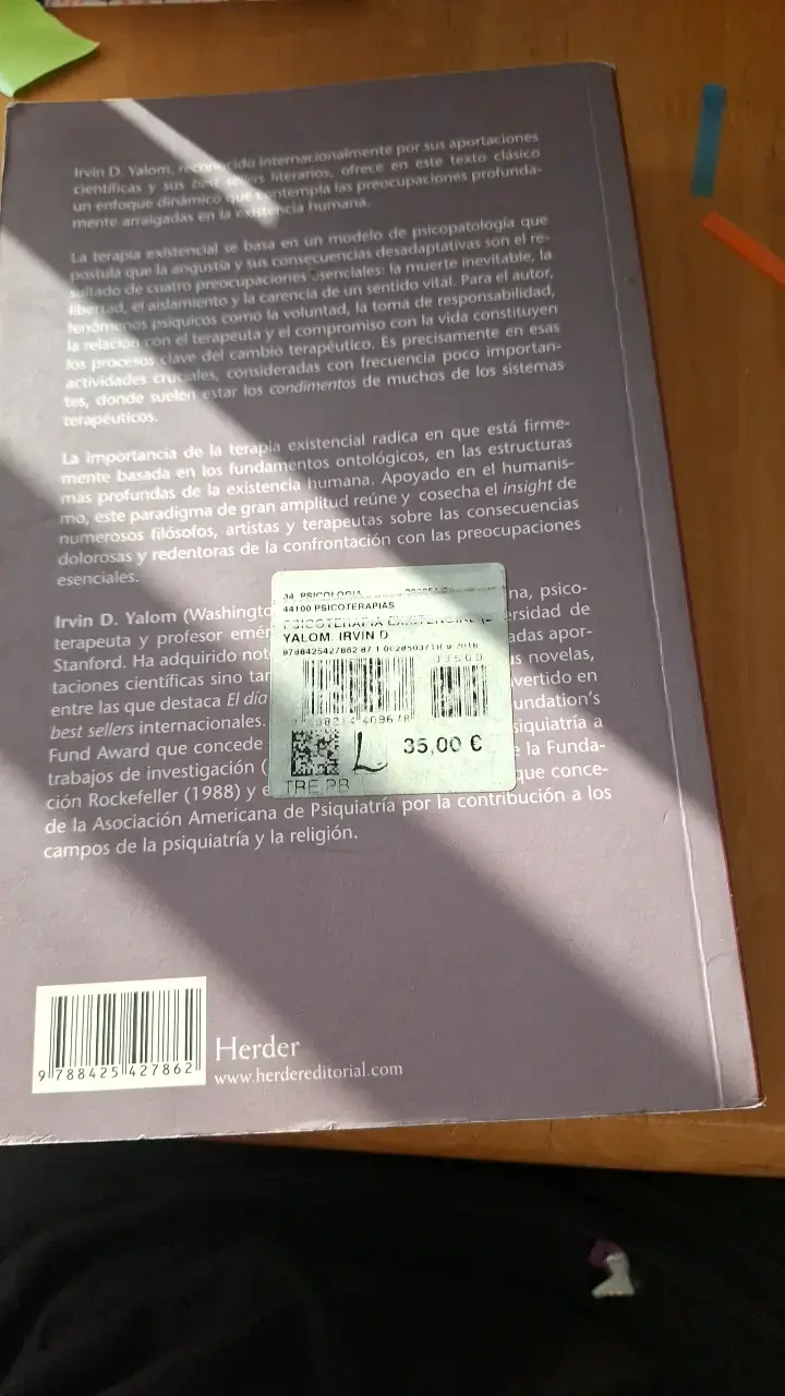 Libro Psicoterapia Existencial de Irvin D. Yalom - 2