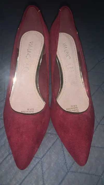 Zapatos de tacón alto burdeos Via Uno - miniatura 1