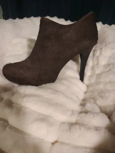 Botines de tacón alto de cuero marrón Gacel - miniatura 2