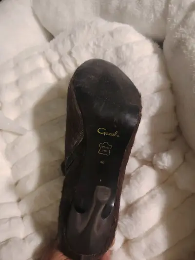 Botines de tacón alto de cuero marrón Gacel - miniatura 3