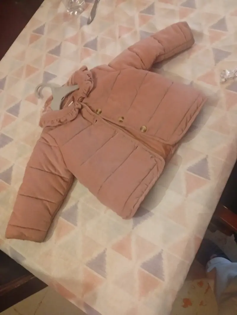 Abrigo de peluche para niña en color blanco - 3