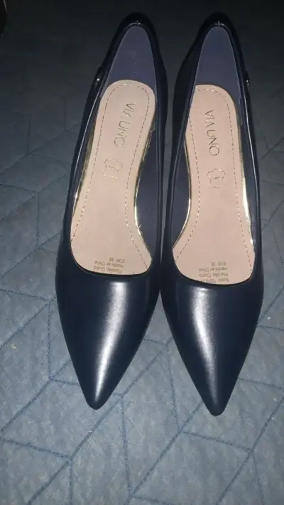 Zapatos de Tacón Azul Via Uno - miniatura 1