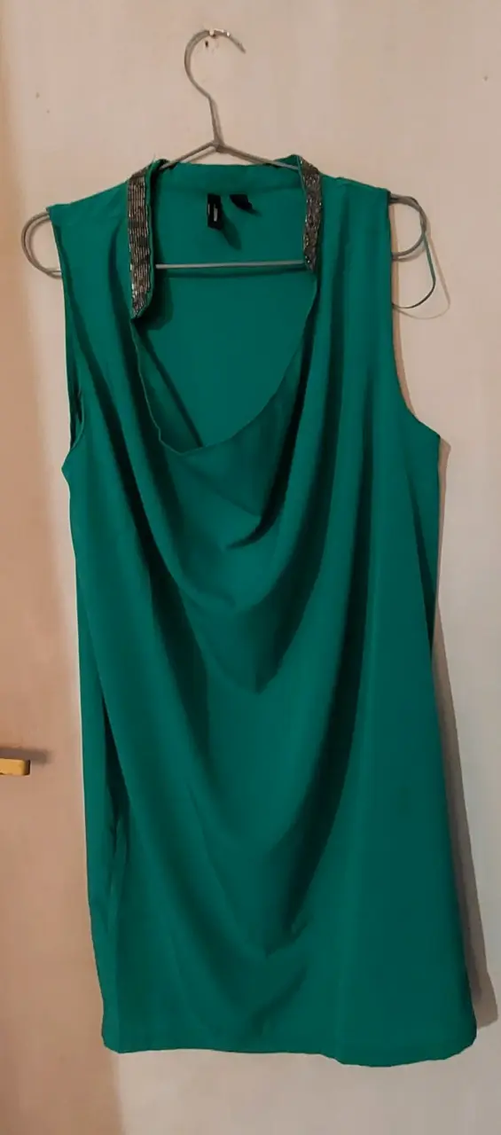 Vestido verde sin mangas Mango con detalles brillantes - 1