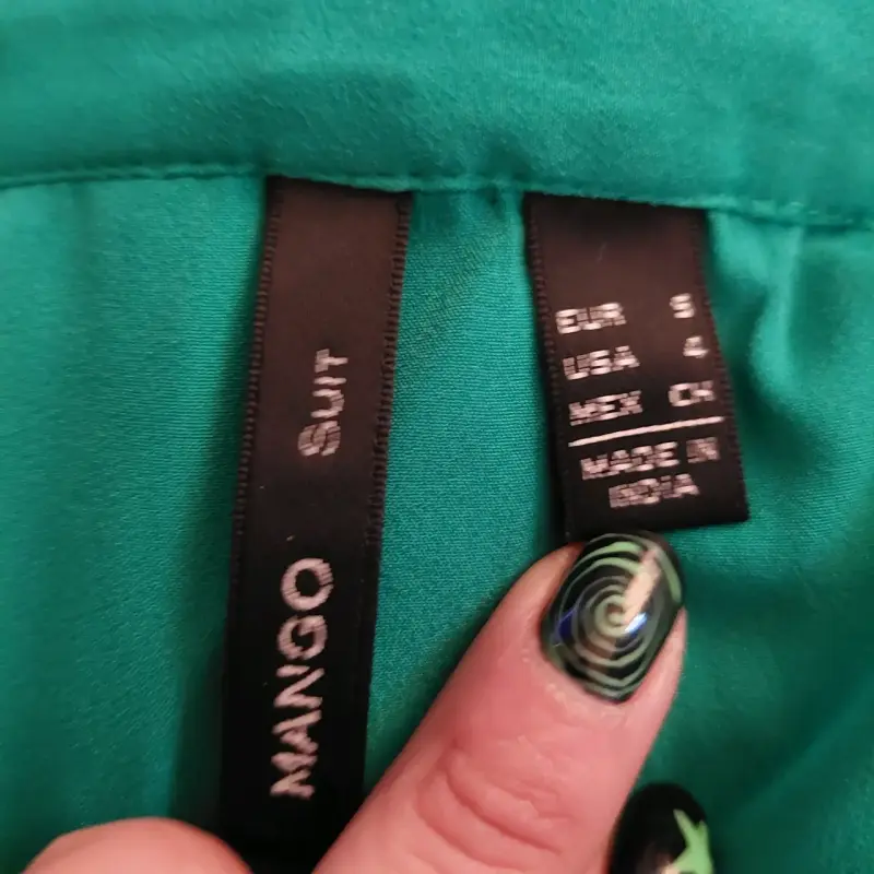 Vestido verde sin mangas Mango con detalles brillantes - 3