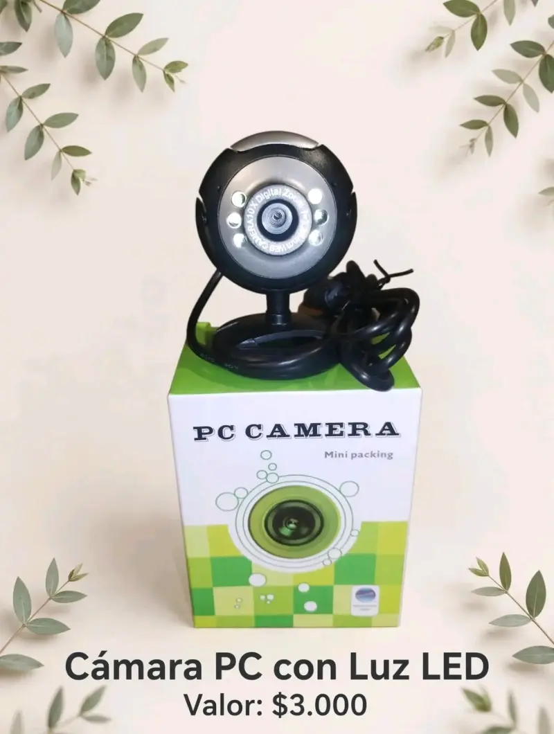 Cámara para PC con luz LED y zoom digital