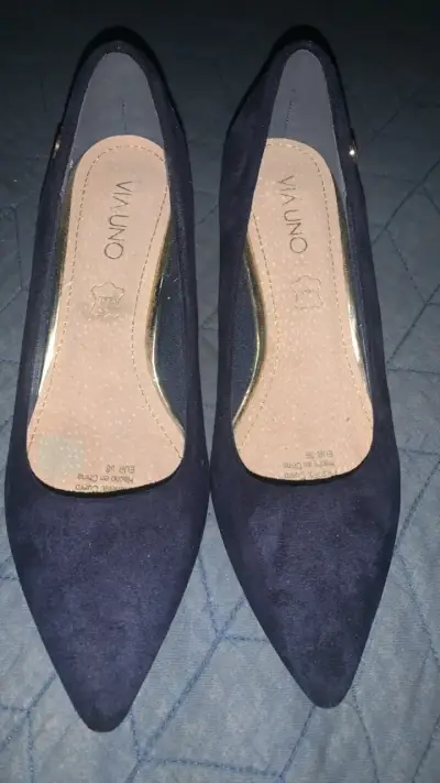 Zapatos de Tacón Azul Via Uno Talla 36 - miniatura 1