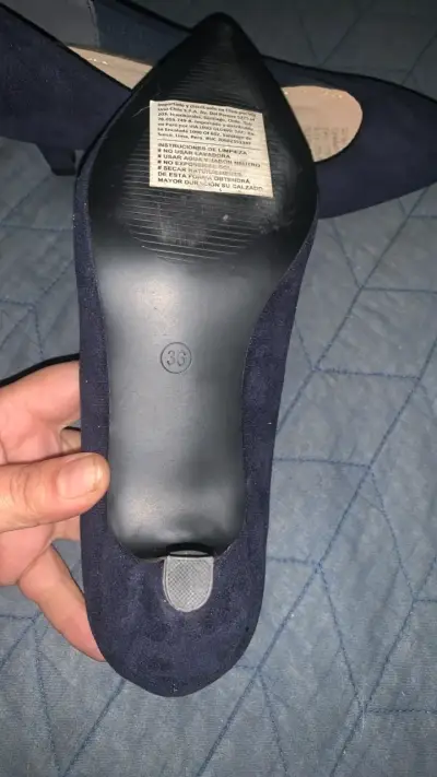 Zapatos de Tacón Azul Via Uno Talla 36 - miniatura 3