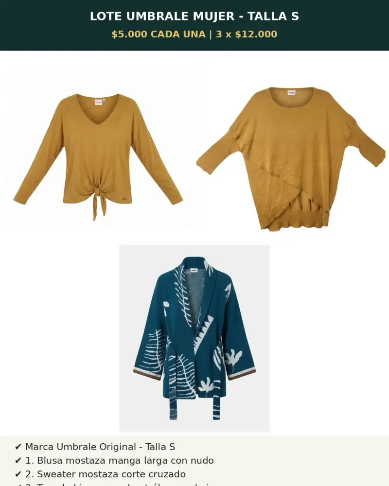 Lote de Ropa Mujer Umbrale Talla S - 4