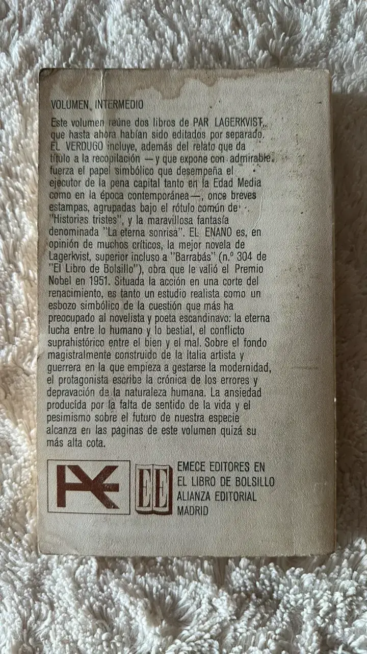 Libro 'El Verdugo El Enano' de Pär Lagerkvist - 2