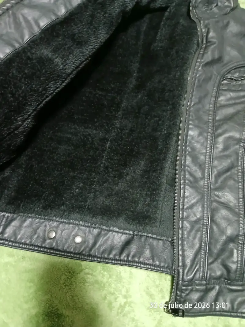 Chaqueta de cuero sintético negra para hombre - 2