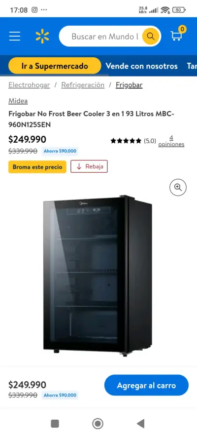 Frigobar Midea No Frost 93 Litros Negro - miniatura 1