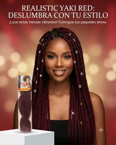 Extensiones de Trenzas Realistic Yaki Rojo - miniatura 1