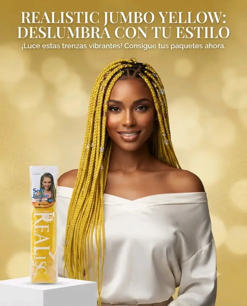 Extensiones de Trenzas Amarillas Realistic Jumbo - 1