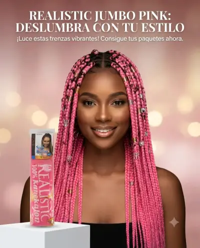 Extensiones de Trenzas Jumbo Rosa Realistic - miniatura 1