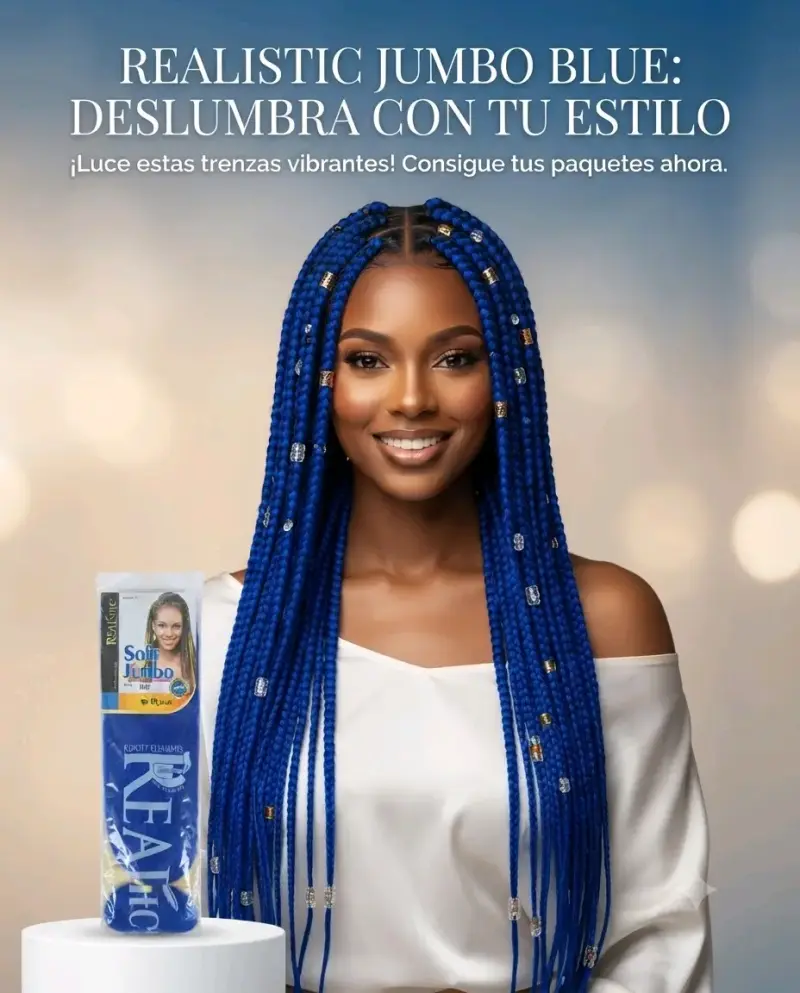 Extensiones de Trenzas Realistic Jumbo Azul - 1