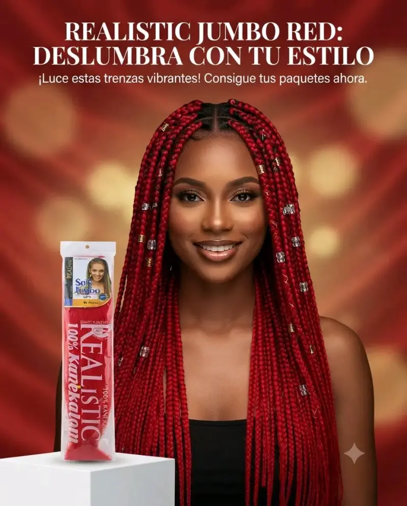 Extensiones de cabello rojo Realistic Jumbo - 1