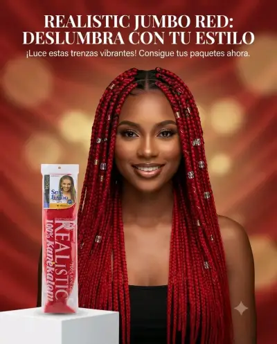 Extensiones de cabello rojo Realistic Jumbo - miniatura 1