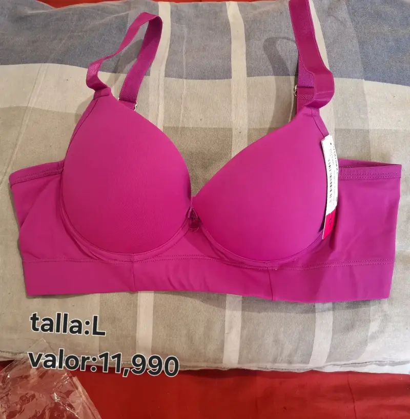 Conjunto de lencería rosa con encaje talla XL - 3