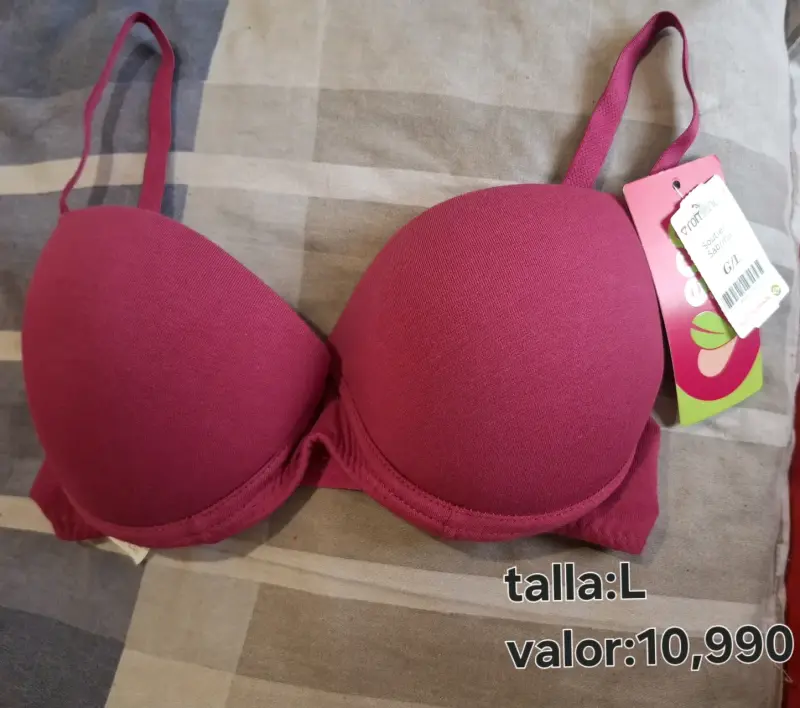 Conjunto de lencería rosa con encaje talla XL - 6