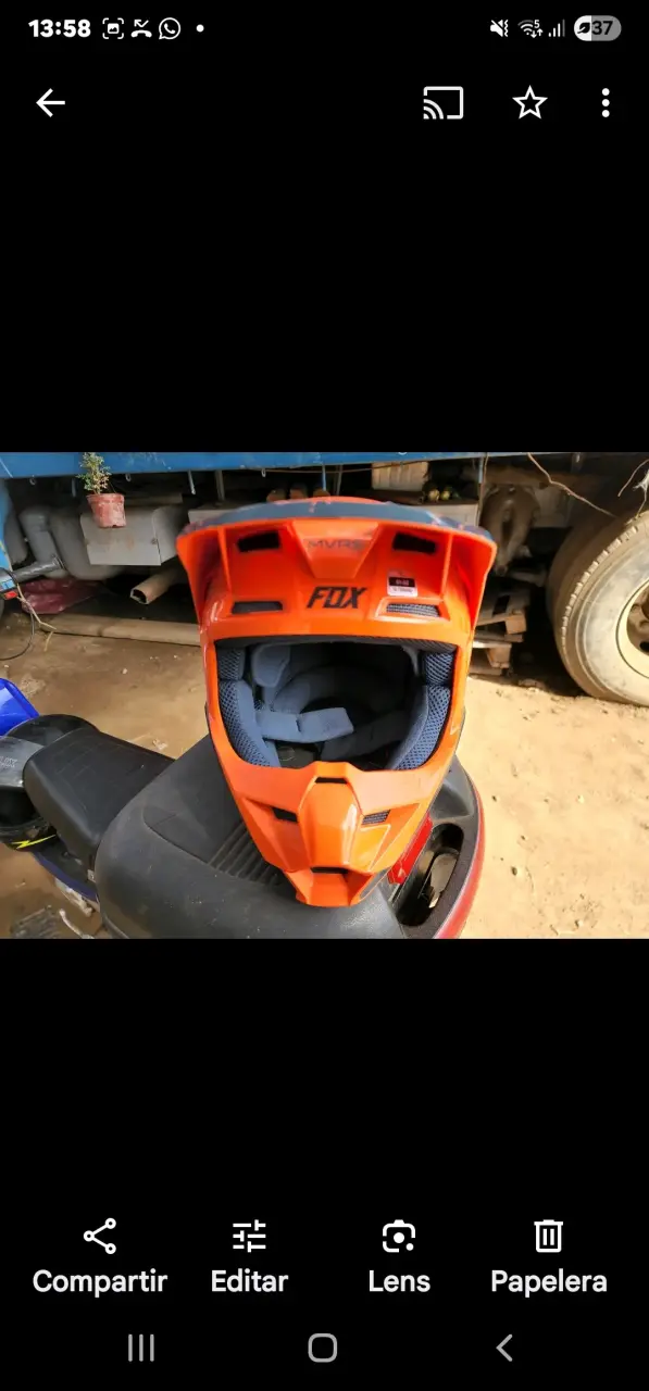 Casco de motocross Fox naranja