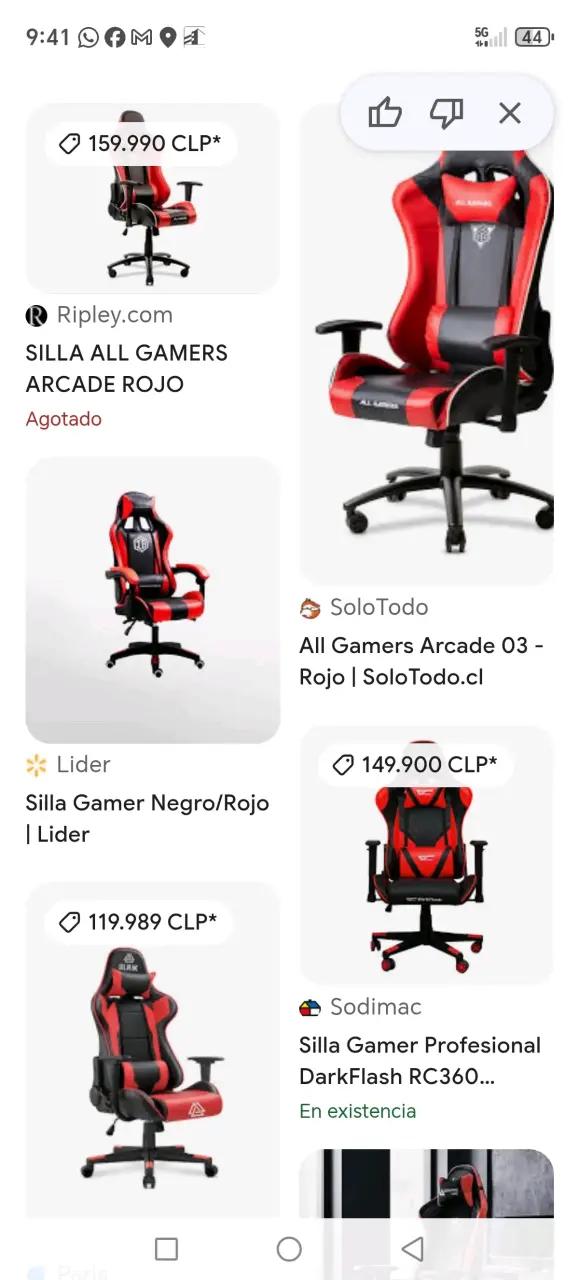 Silla gamer All Gamers Arcade roja y negra - 2