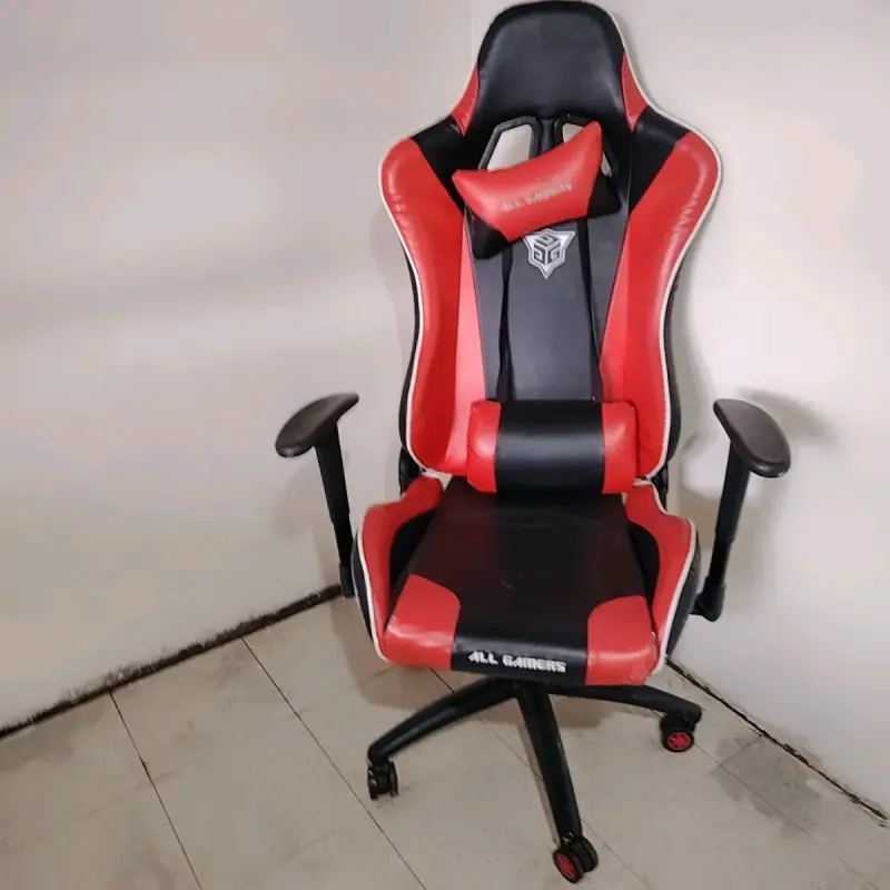 Silla gamer All Gamers Arcade roja y negra - 4