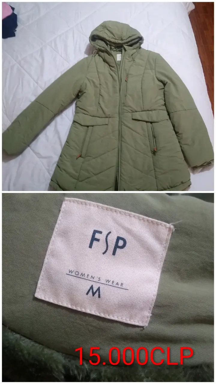 Abrigo verde para mujer FSP talla M