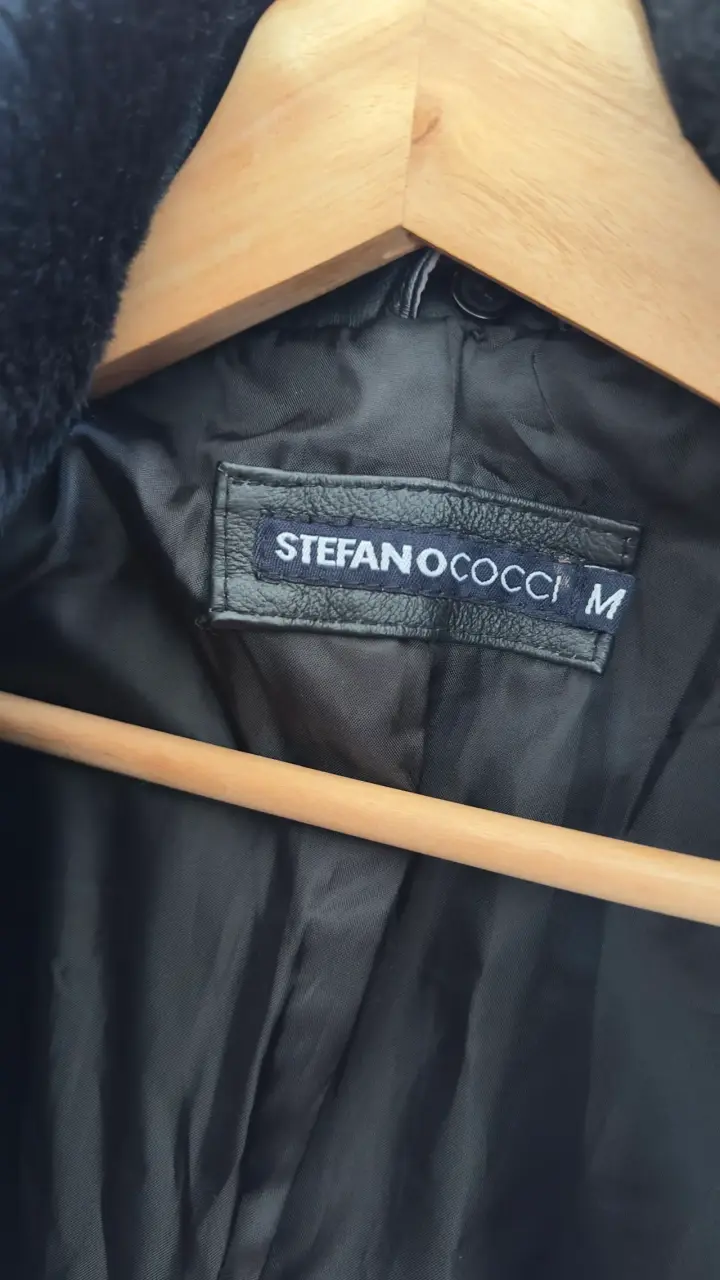 Abrigo de cuero Stefano Cocci con forro de piel - 2