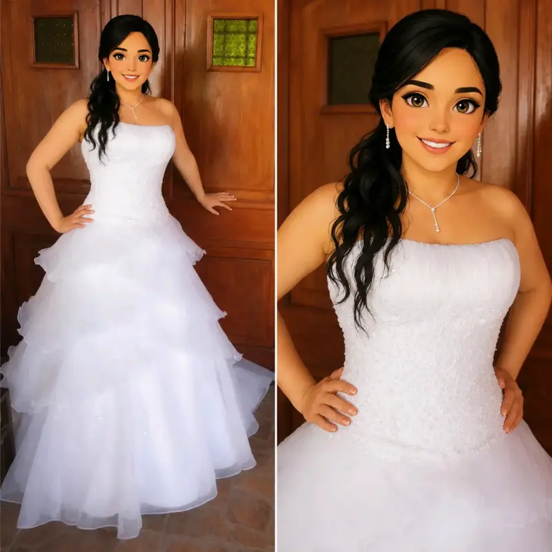 Vestido de Novia Blanco con Encaje
