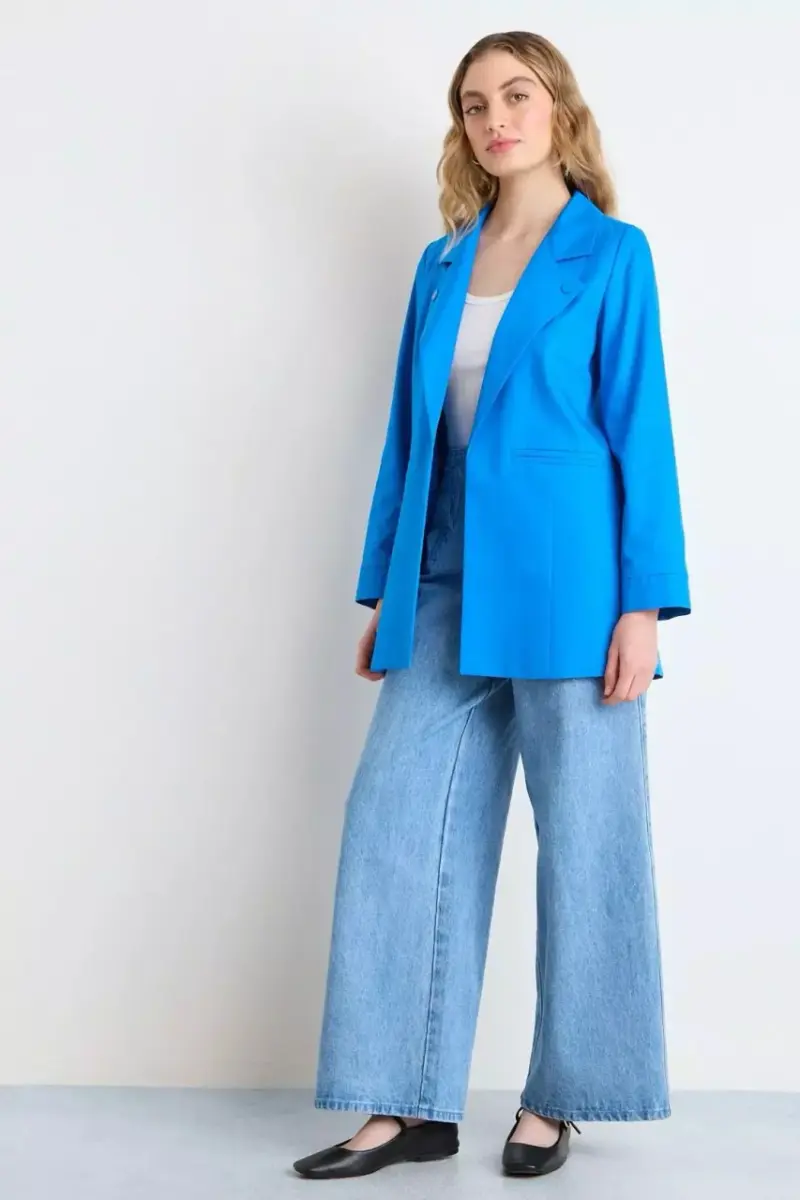 Blazer azul para mujer elegante IO talla 38 - 2