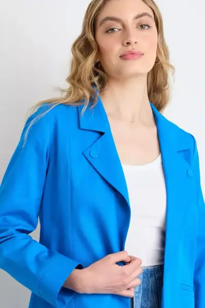 Blazer azul para mujer elegante IO talla 38 - miniatura 3
