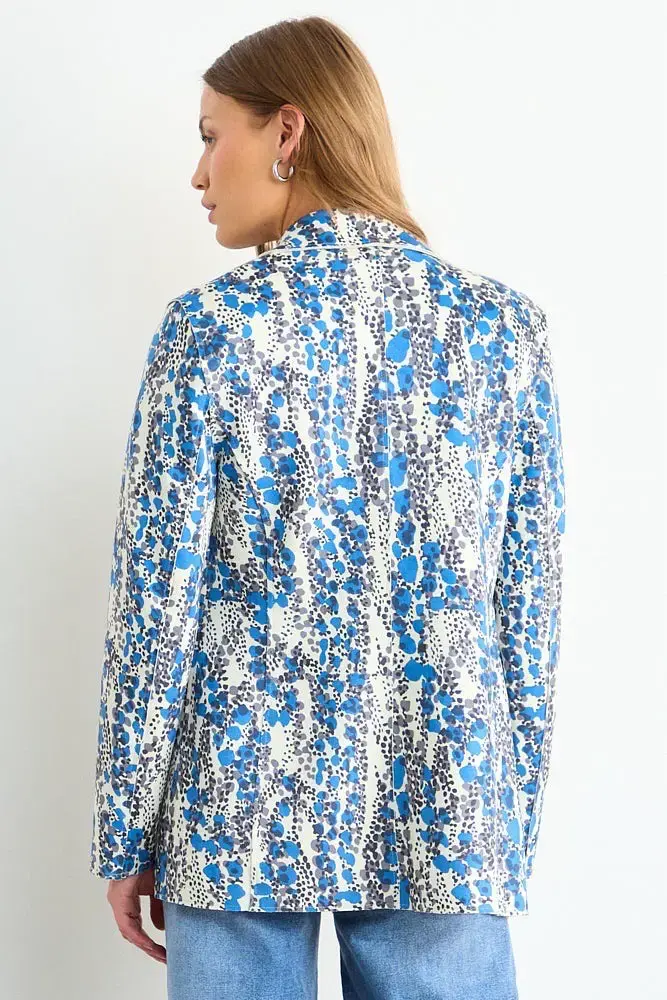 Blazer estampado floral azul IO nuevo talla 38 - 2