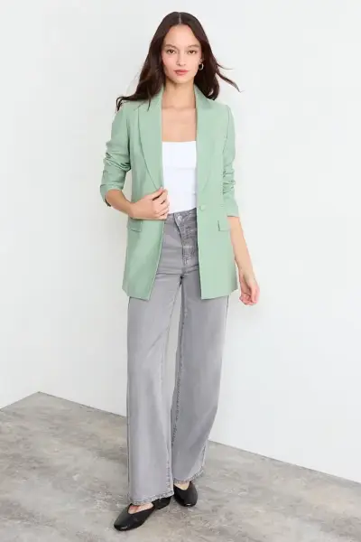 Blazer verde pistacho IO talla 40 nuevo - miniatura 6