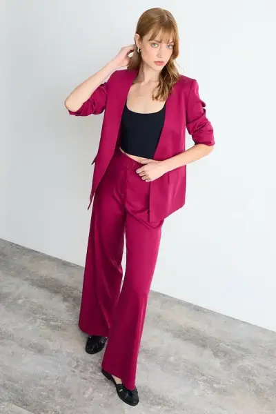 Blazer de Mujer burdeos  IO talla 38 nuevo - miniatura 5