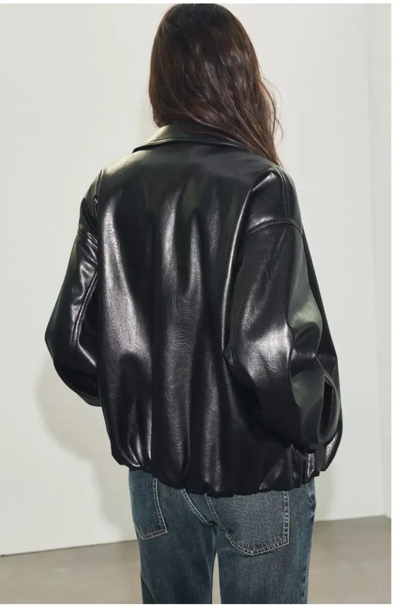Chaqueta Bomber Negra Zara talla M nuevo - 3