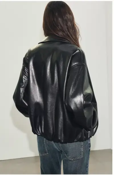 Chaqueta Bomber Negra Zara talla M nuevo - miniatura 3