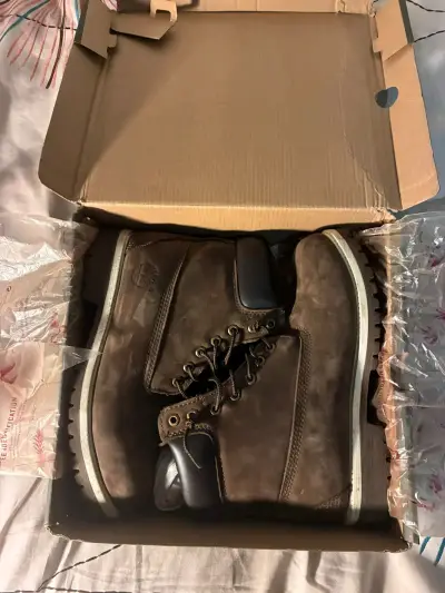 Botas de cuero marrón Timberland para hombre - miniatura 1