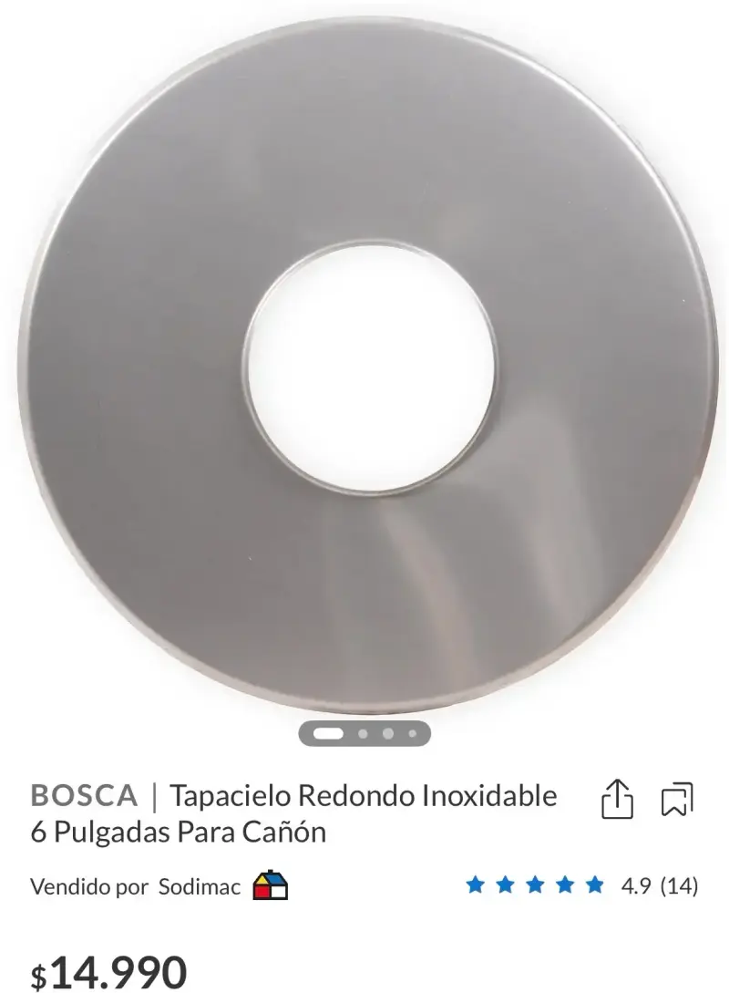 Tapacielo redondo inoxidable Bosca 6 pulgadas - 1