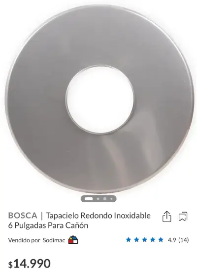 Tapacielo redondo inoxidable Bosca 6 pulgadas - miniatura 1