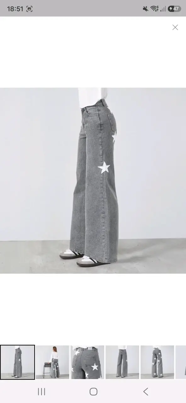 Pantalones anchos grises con estrellas - 3