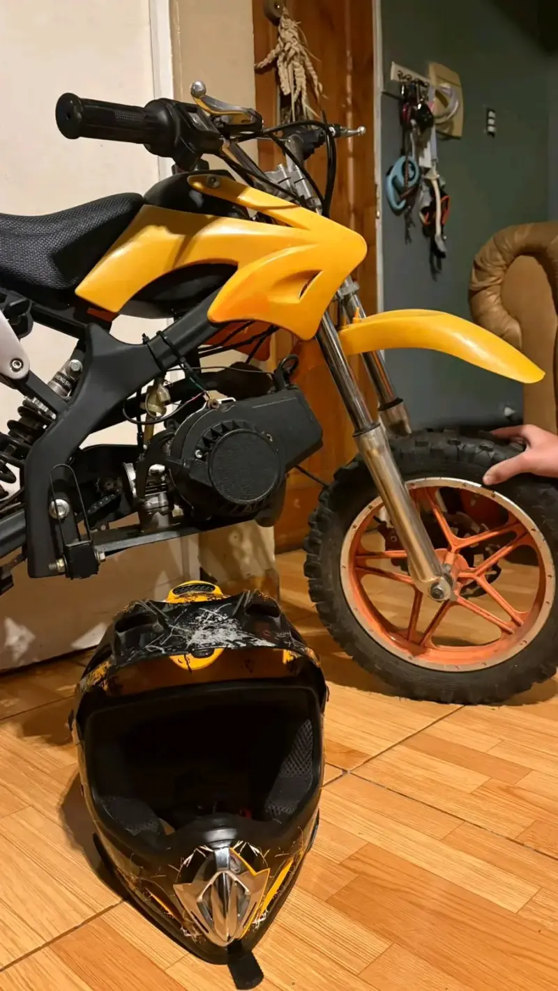 Mini moto cross amarilla para niños - 5