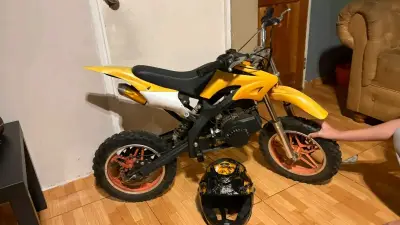 Mini moto cross amarilla para niños - miniatura 6