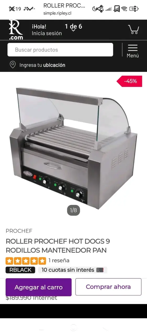 Parrilla de Hot Dogs Prochef 11 Rodillos - 2