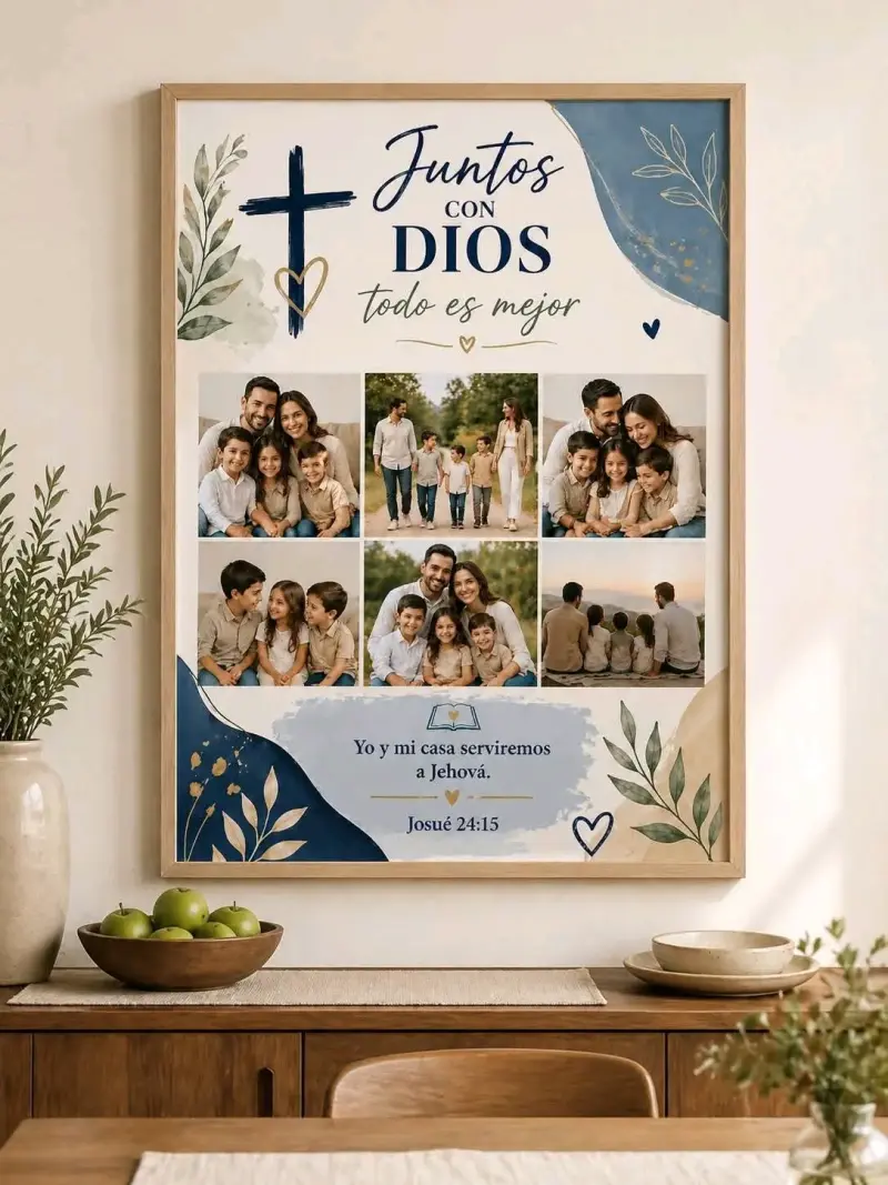Cuadro Decorativo Familiar con Mensaje Religioso - 2