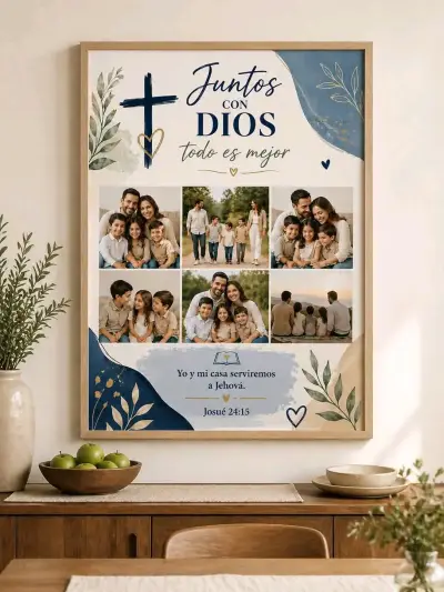 Cuadro Decorativo Familiar con Mensaje Religioso - miniatura 2