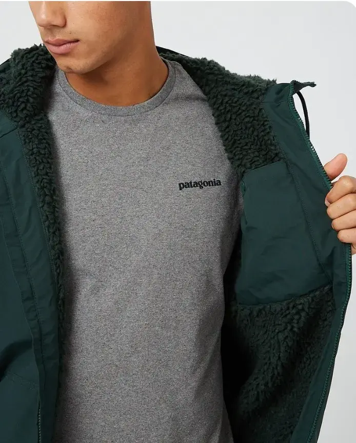Chaqueta Verde Patagonia con Capucha  hombre,M - 4