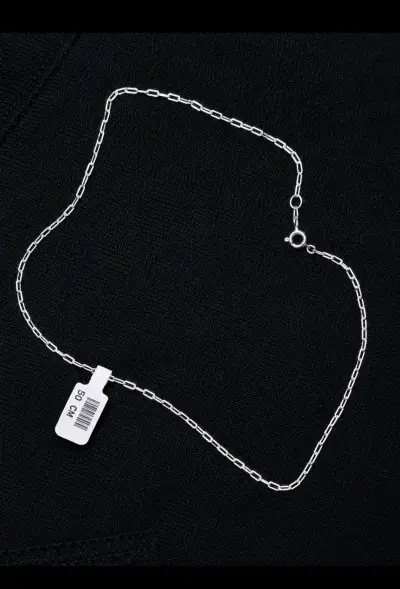 Cadena de plata 50 cm elegante - miniatura 1