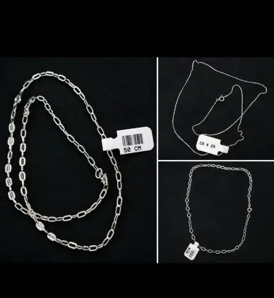Cadena de plata 50 cm elegante - miniatura 3