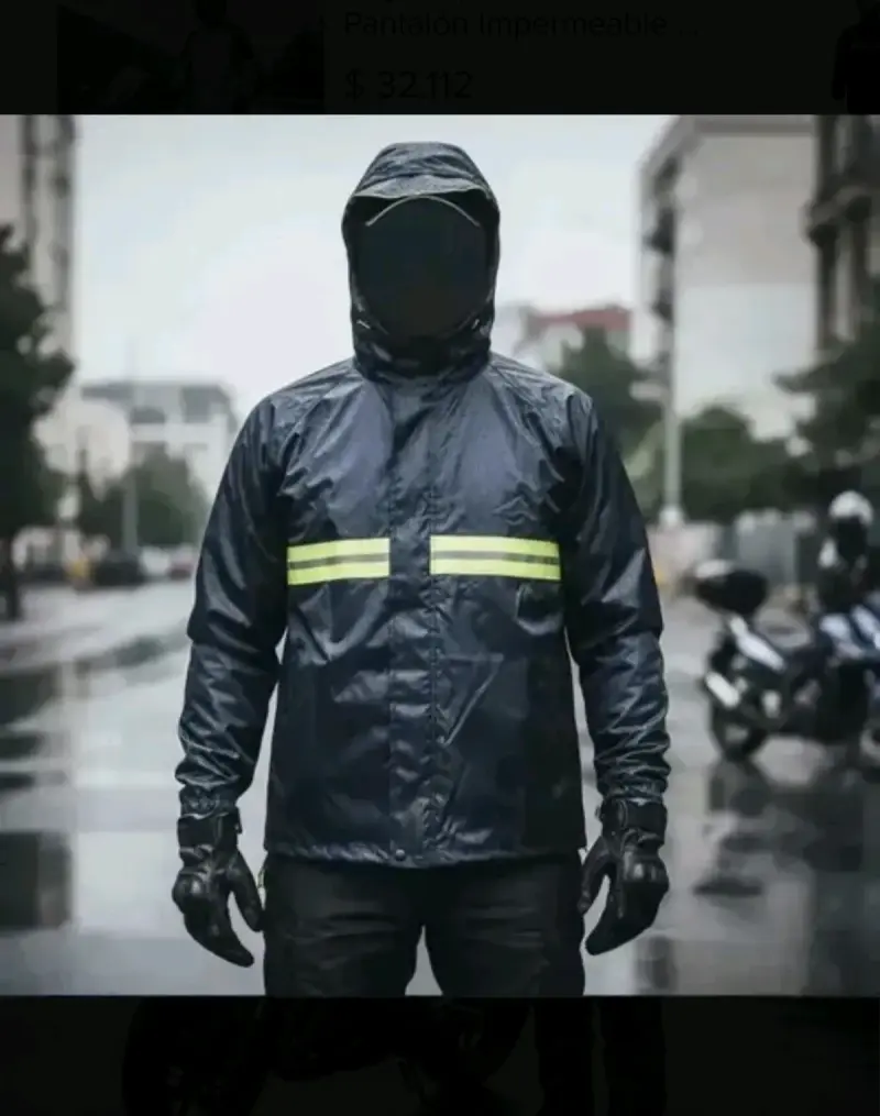 Chaqueta impermeable con bandas reflectantes